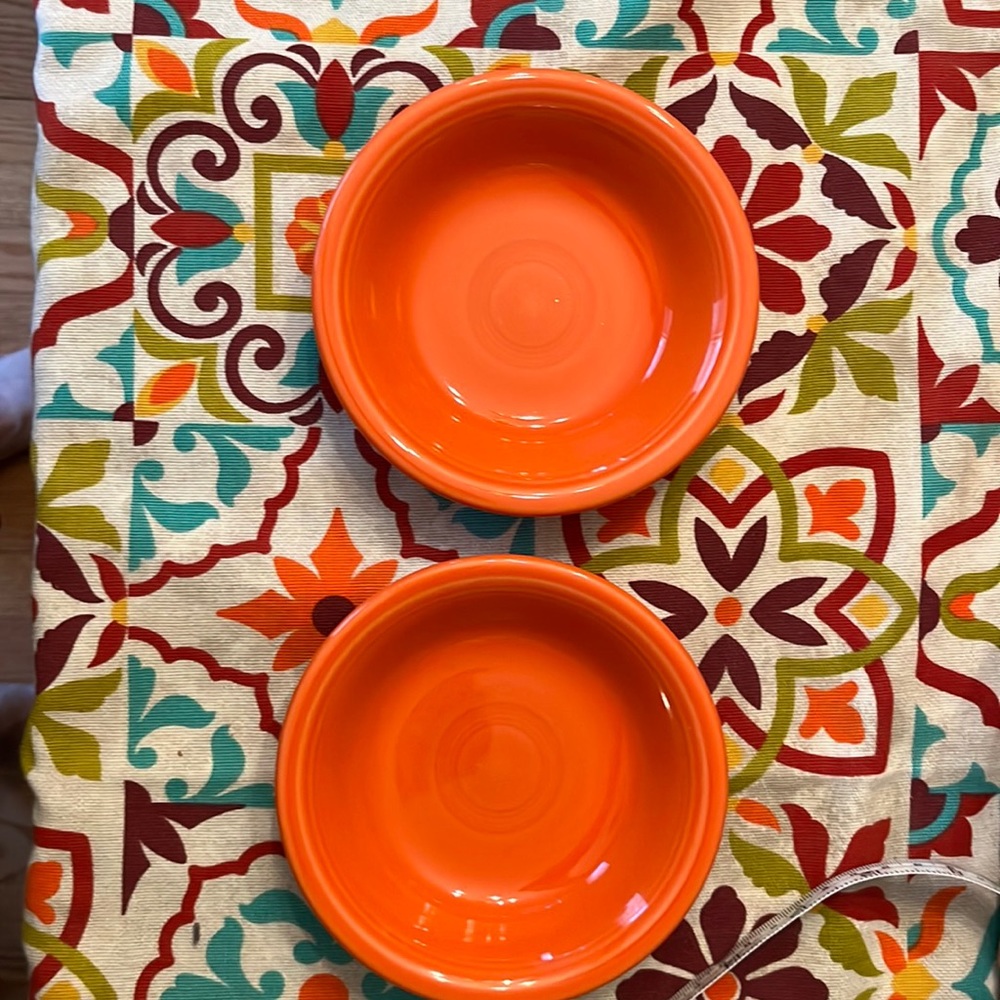 Sold! Set of two Fiestaware fruit bowls. Poppy. (Price is for both.)